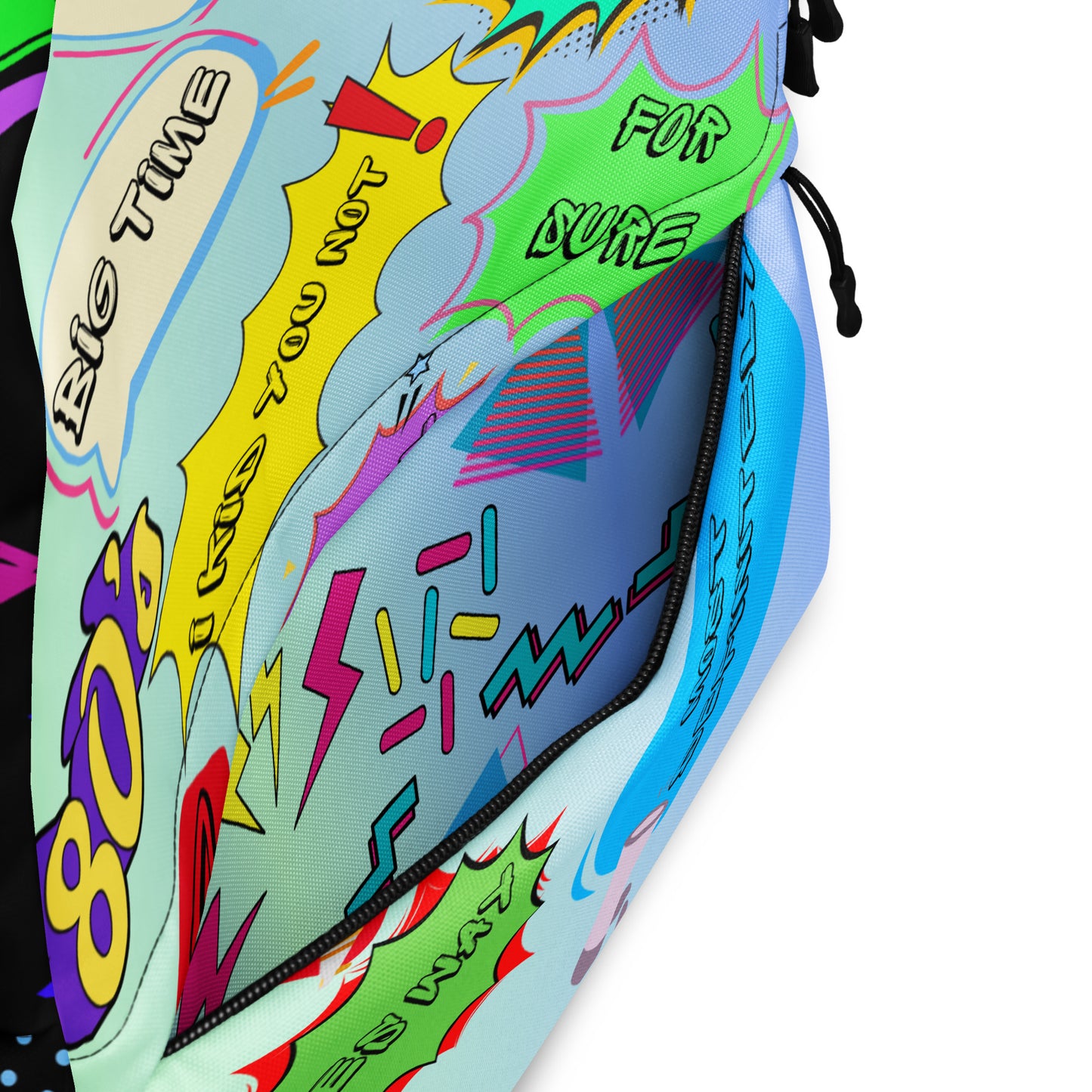 Hipyfi Retro 80s Comic Burst Backpack featuring vintage pop art design and colorful comic-style graphics product-details-2