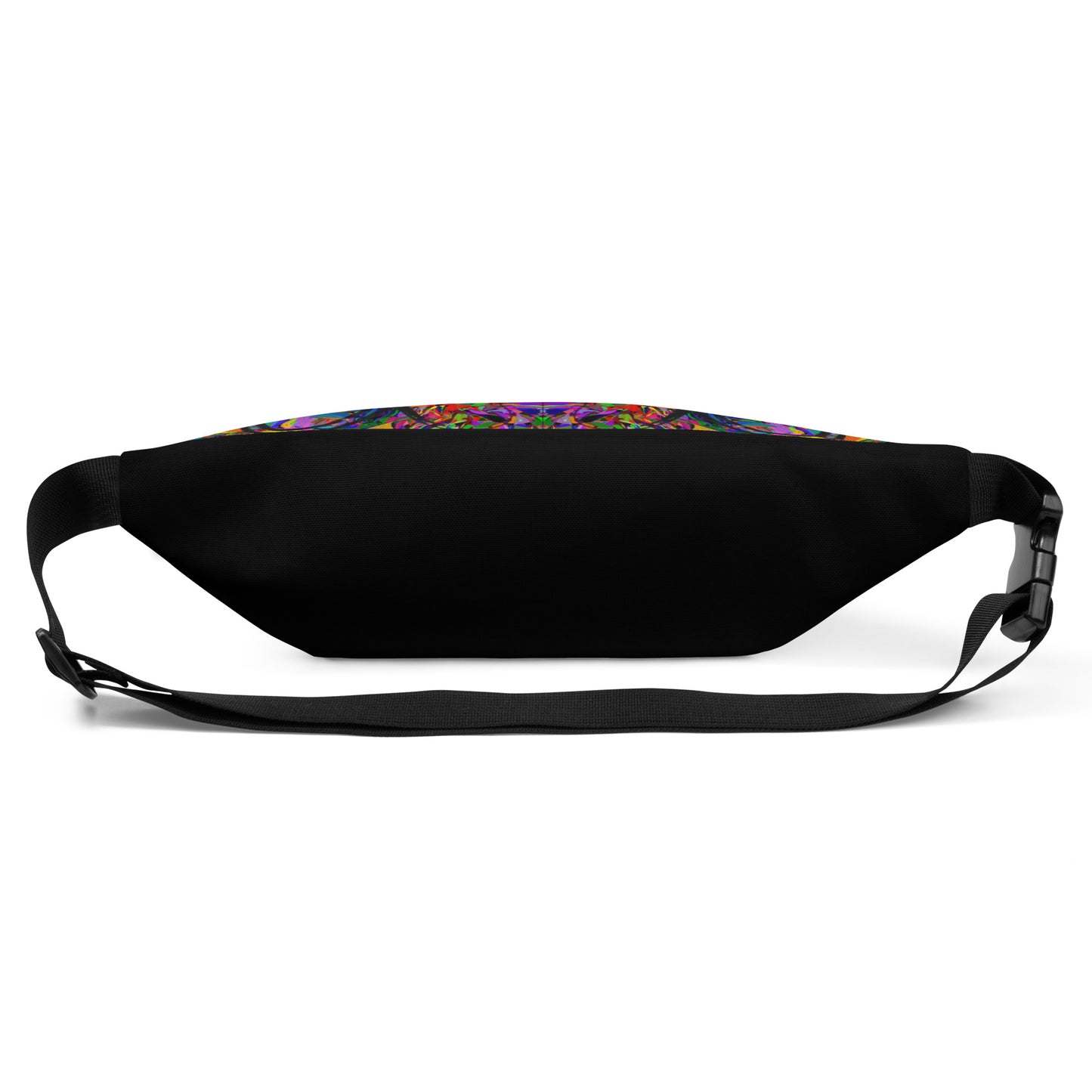 Neon Mythos unisex abstract print fanny pack by Hipyfi – colorful streetwear waist bag with bold neon art design. Back-6