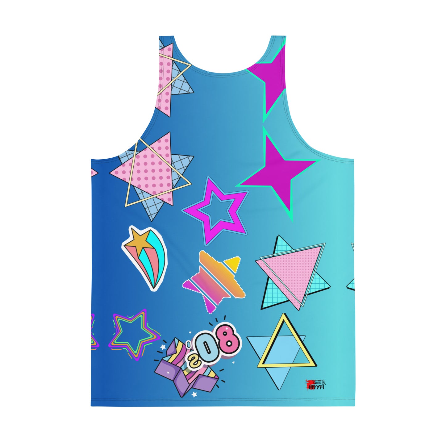 80s Pop Slang Men's Tank Top – Retro comic-style graphic sleeveless shirt by Hipyfi Clothes & Design. Back-6