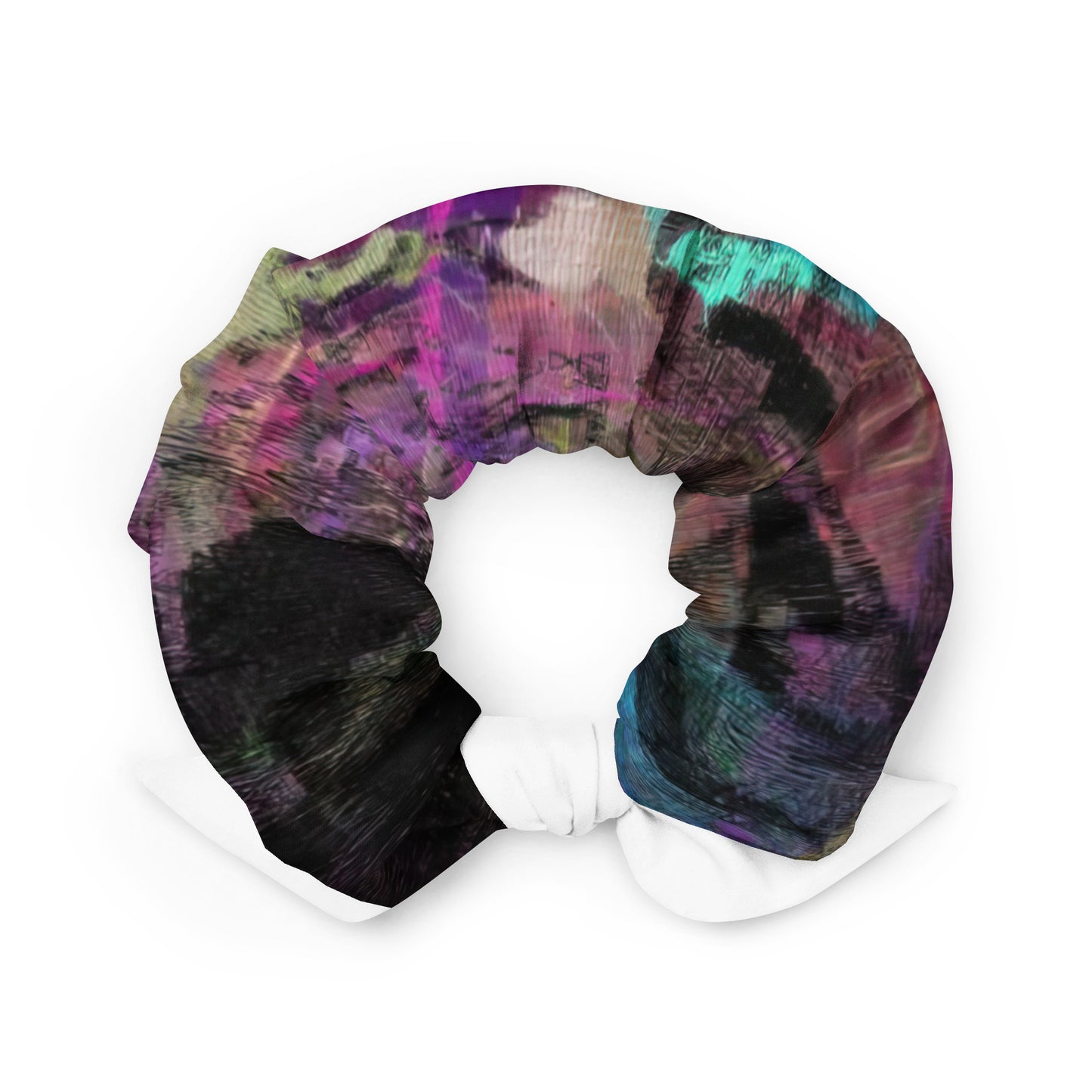 Hipyfi Chromatic Dreams Scrunchies – Bold recycled unisex hair tie with vibrant abstract design. back-2