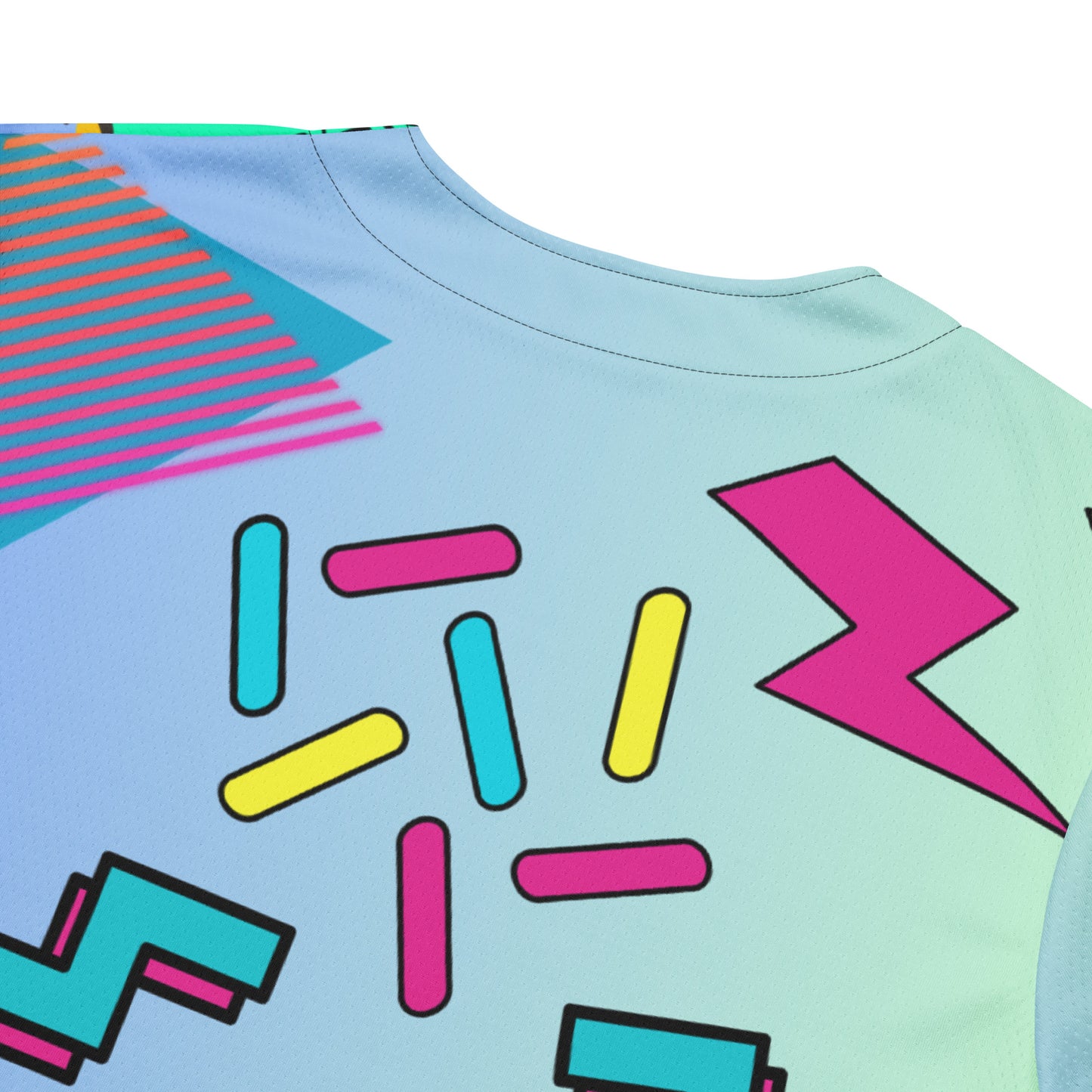 Retro recycled unisex baseball jersey with 80s graphic design by Hipyfi Clothes & Design product-details-3