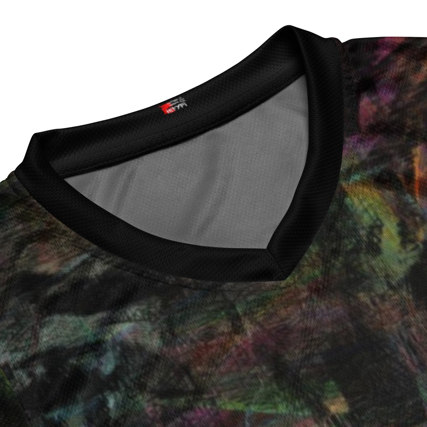 Chromatic Dreams Recycled Unisex Basketball Jersey by Hipyfi – Colorful art print, eco-friendly sportswear, made from 100% recycled polyester. product-details