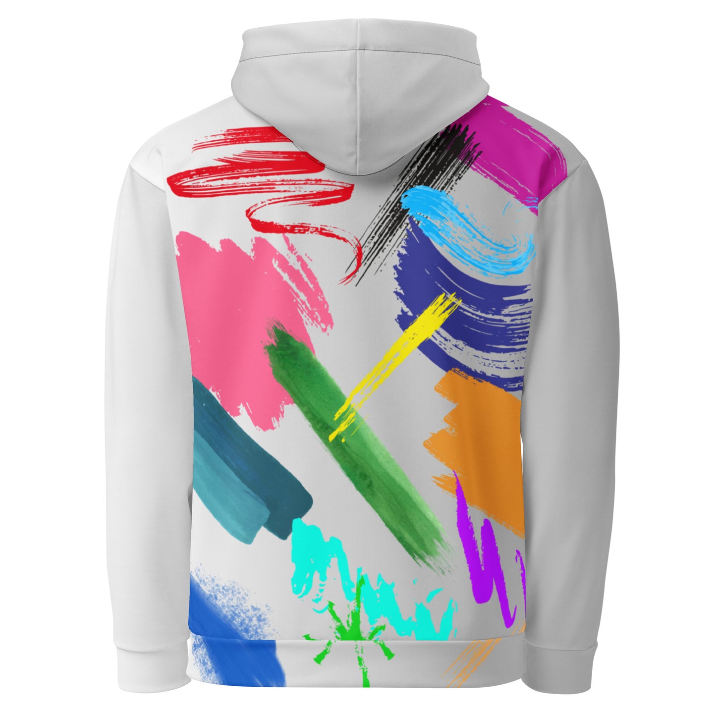 Hipyfi Recycled Unisex Hoodie with bold abstract paintstroke design and eco-friendly fabric. back-4