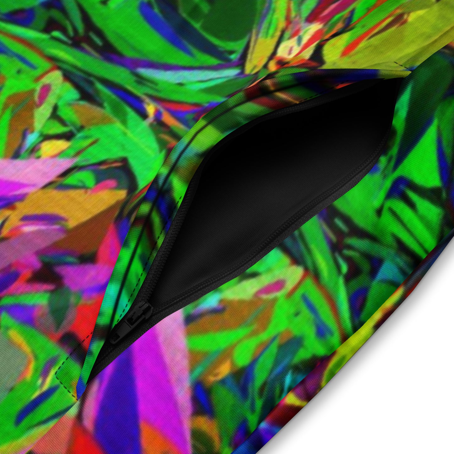Neon Mythos recycled unisex track jacket with vibrant abstract art print by Hipyfi – colorful eco-friendly streetwear product-details-2
