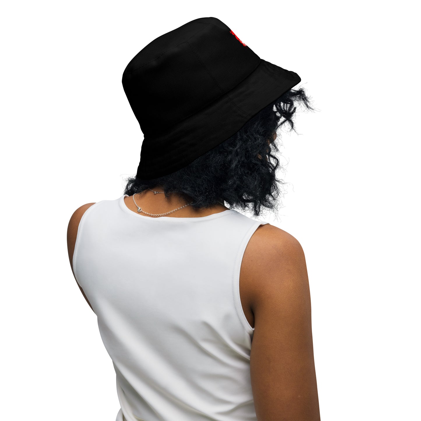 Neon Mythos reversible bucket hat with abstract multicolor streetwear design, unisex fit by Hipyfi Clothes & Design. back-inside