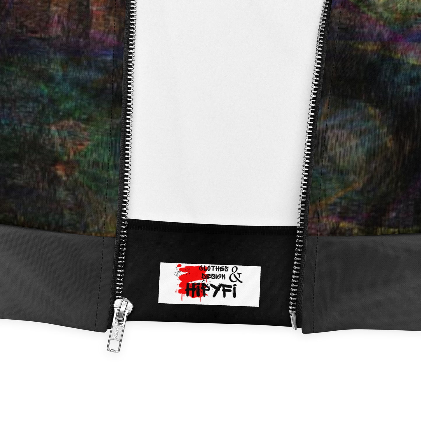 Chromatic Dreams Unisex Abstract Bomber Jacket with vibrant colorful print, featuring abstract art design, by Hipyfi Clothes & Design product-details
