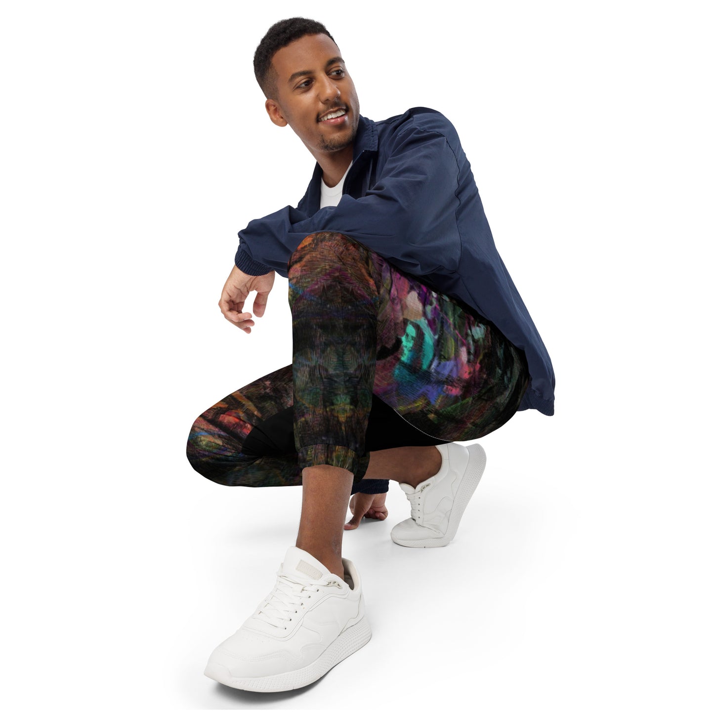 Colorful abstract art unisex track pants – Chromatic Dreams by Hipyfi Clothes & Design Front-4