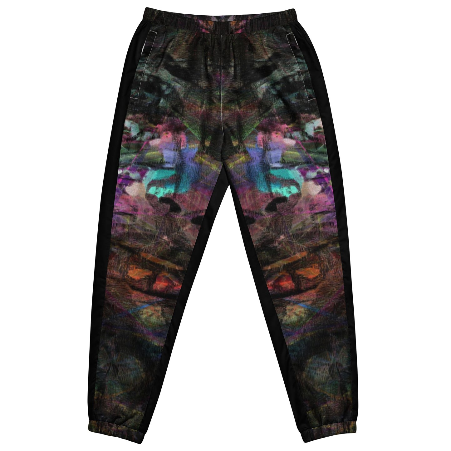 Colorful abstract art unisex track pants – Chromatic Dreams by Hipyfi Clothes & Design Front-6
