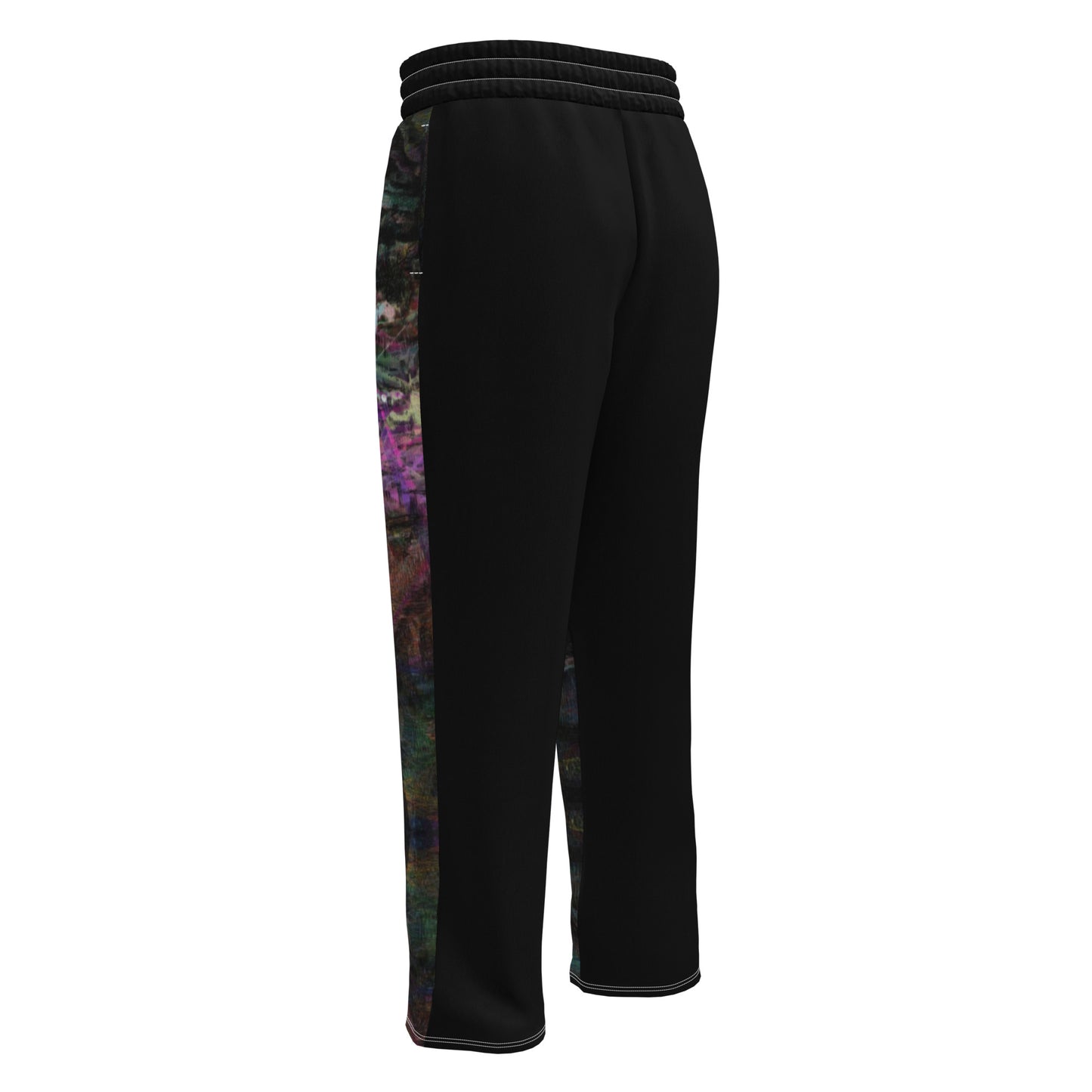 Chromatic Dreams unisex recycled wide-leg joggers with vibrant abstract art print – Hipyfi streetwear Back-7