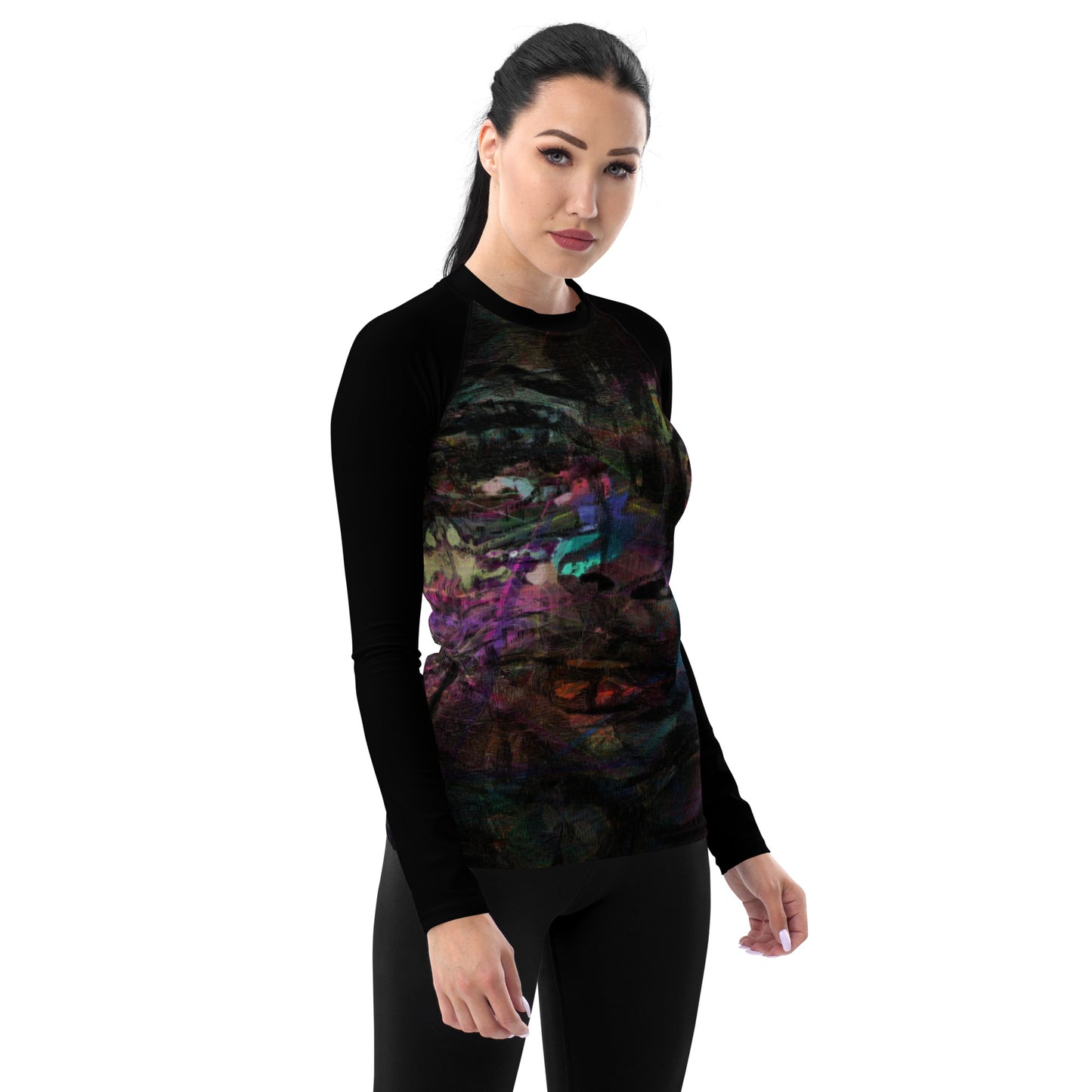 Chromatic Dreams Women’s Rash Guard | Surf & Beach Wear – Hipyfi front-2