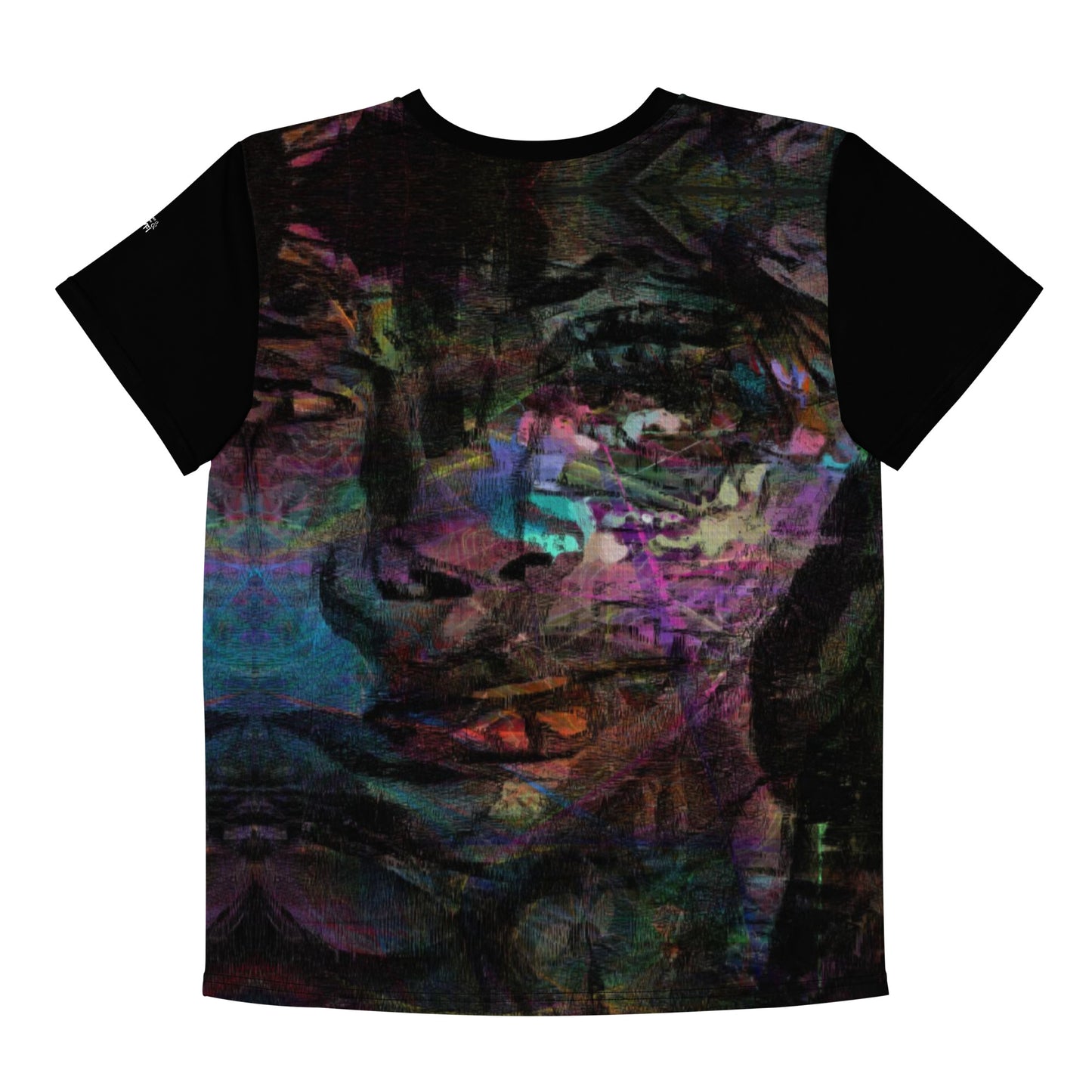 Abstract Graphic Crew Tee with vibrant colorful brushstroke design. Hipyfi unisex streetwear for teens. back-3