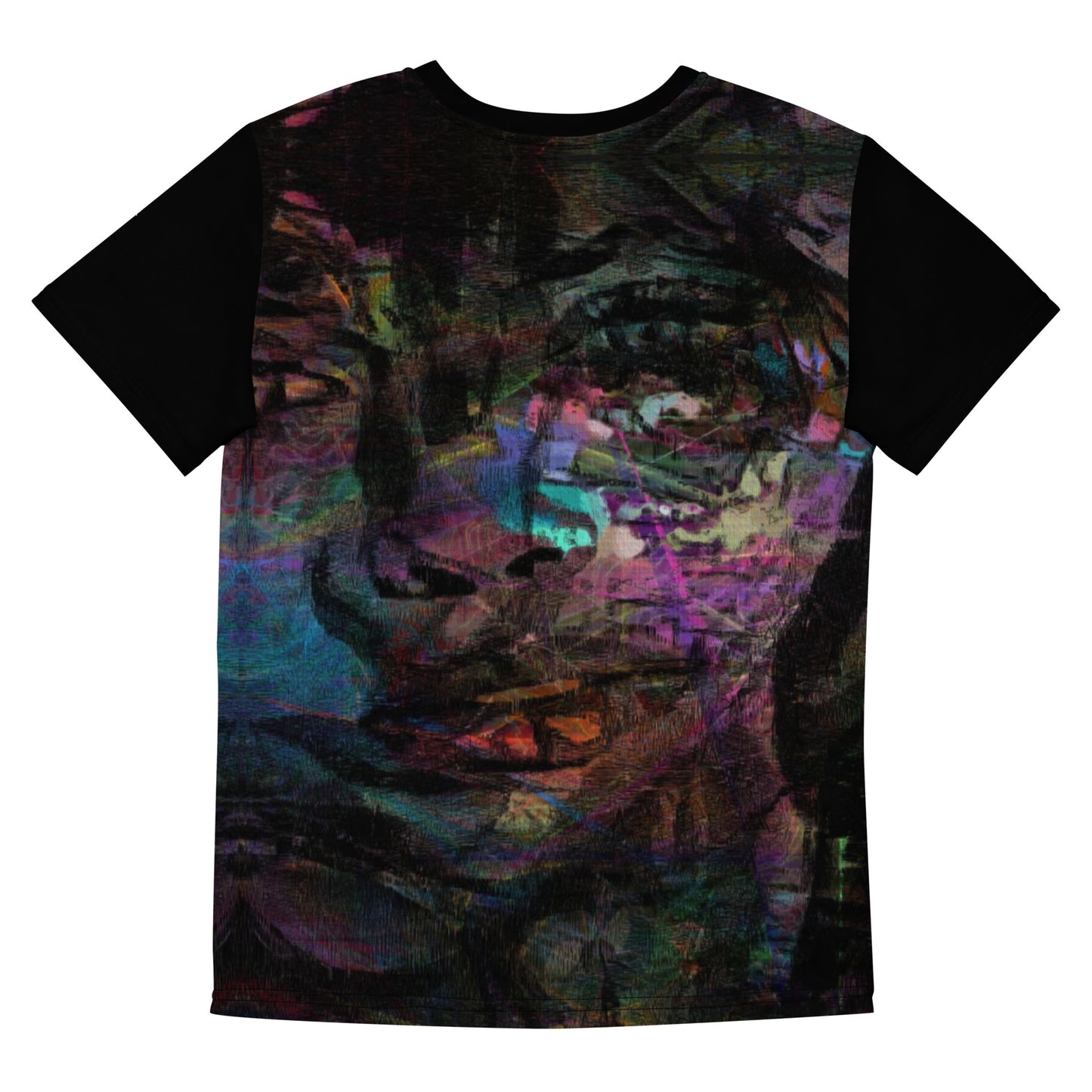 Abstract Graphic Crew Tee with vibrant colorful brushstroke design. Hipyfi unisex streetwear for teens. back-2