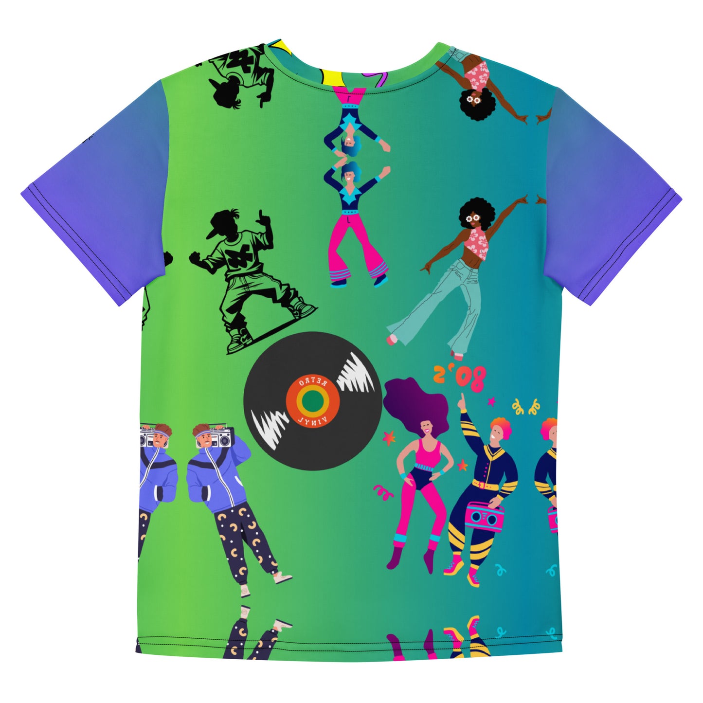 Retro Vibes Kids T-Shirt with Memphis Style 80s Pattern – Hipyfi Clothes & Design Back-2