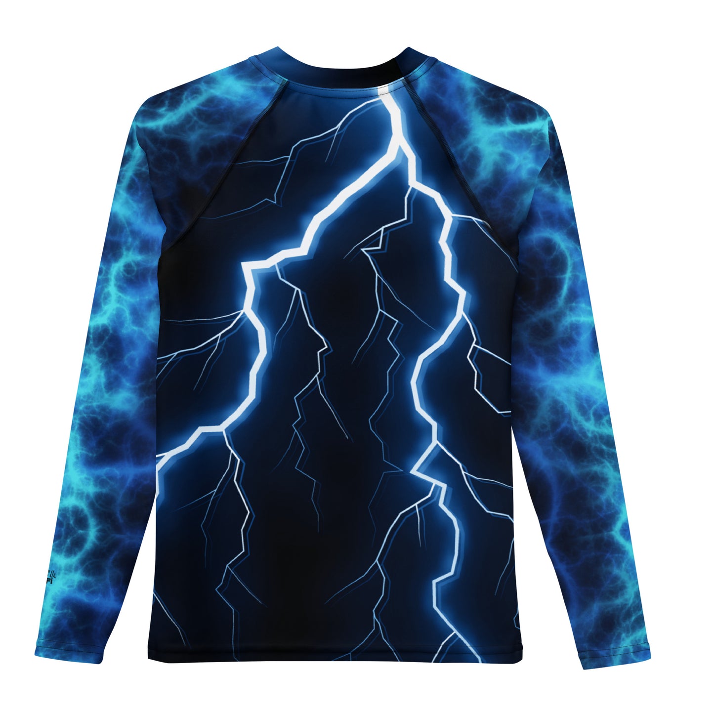 Electric Storm Youth Rash Guard with UPF 50+ UV protection in lightning bolt design by Hipyfi Clothes & Design Back-3