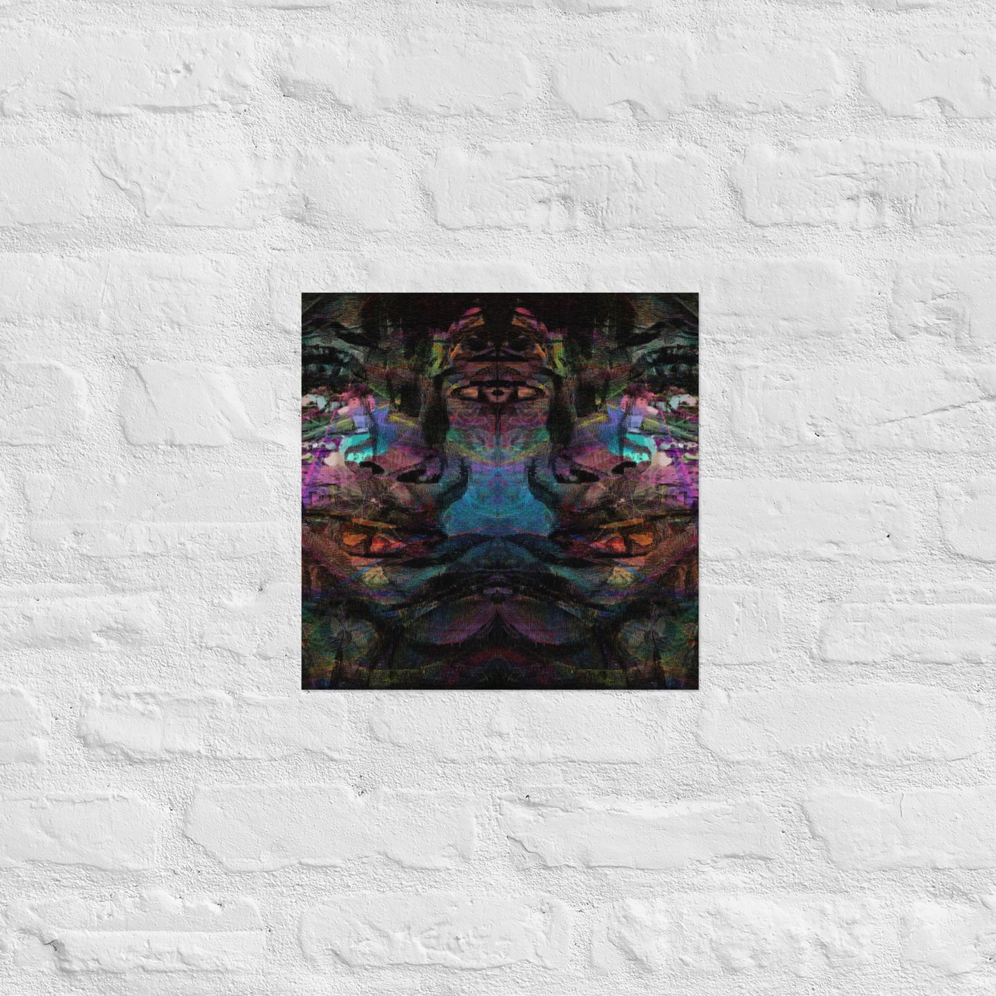Vibrant abstract wall art with bold colors, and luxe matte finish – modern gender-neutral décor by Hipyfi. 14x14