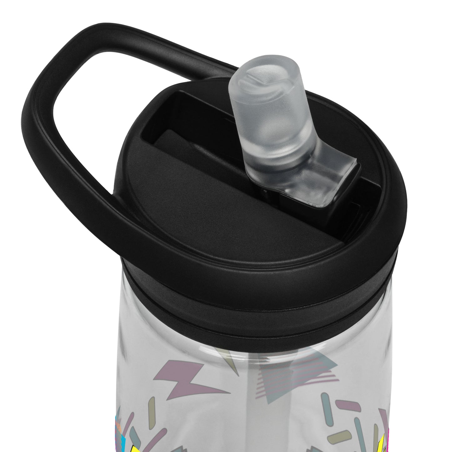 Hipyfi 80s Retro Sports Water Bottle in Oxford Blue with colorful pop art design, BPA-free and reusable product-details