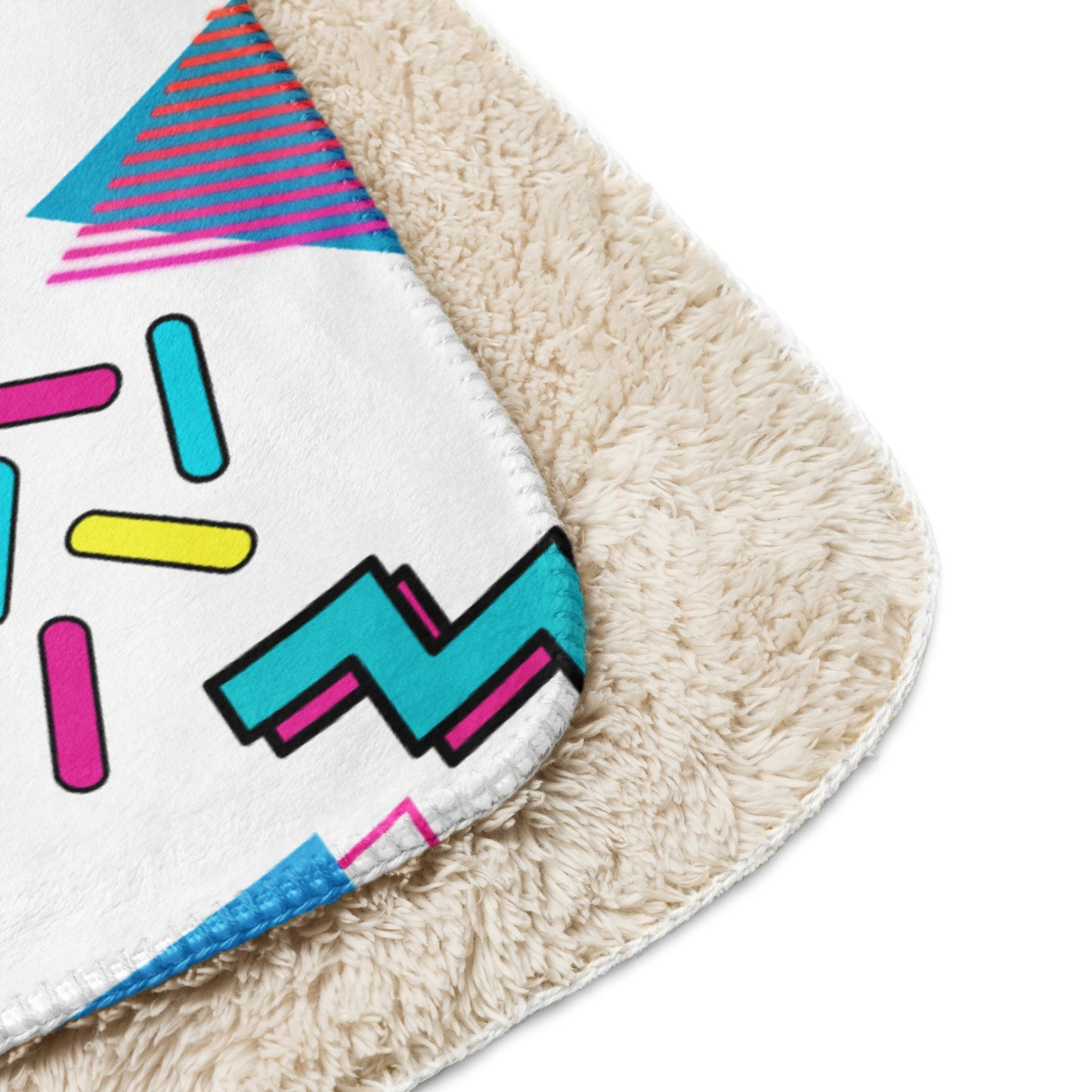 80s retro pop art Sherpa fleece throw blanket with geometric design by Hipyfi Clothes & Design product-details