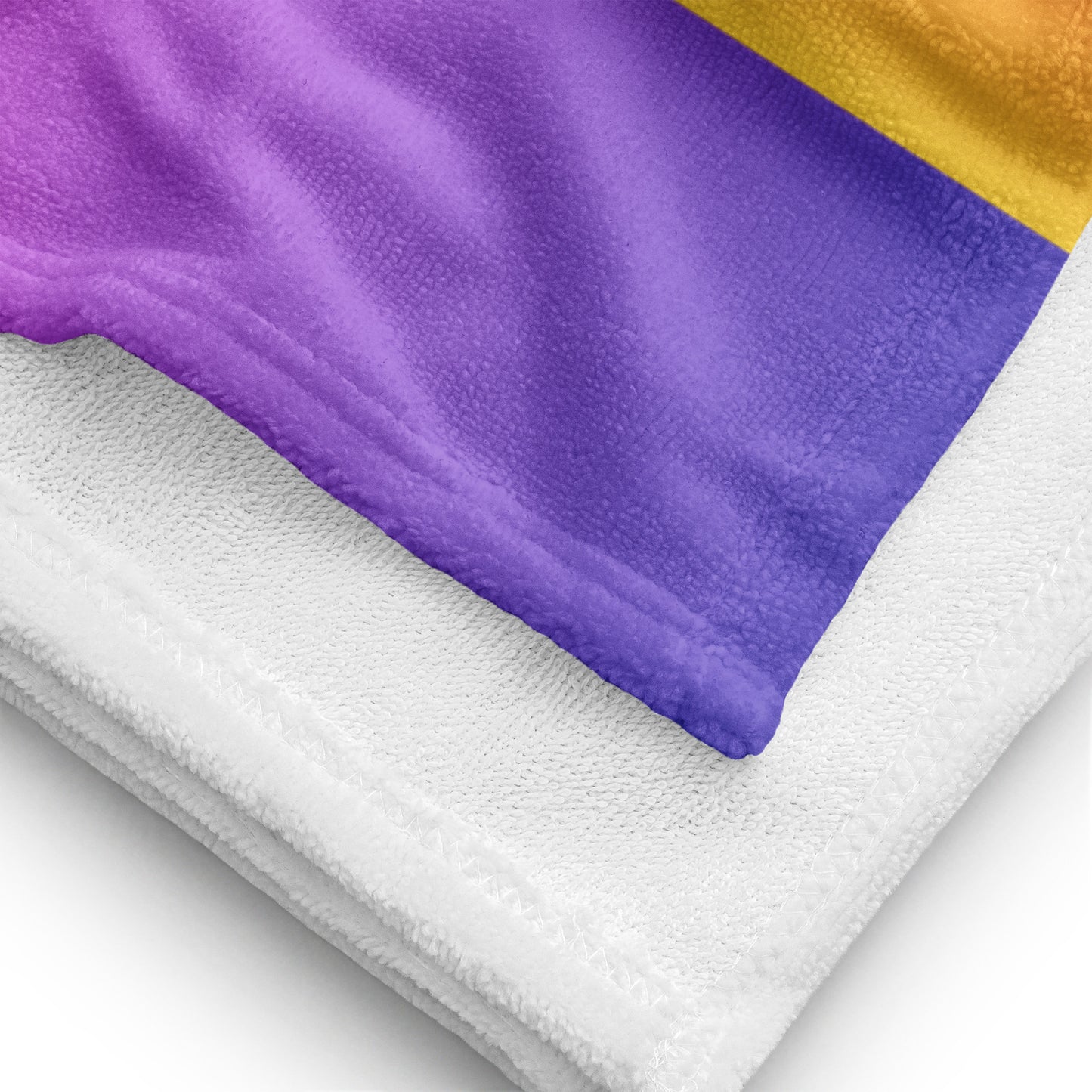 Sunset Stripes Towel by Hipyfi, vibrant stripes on a gradient background. Soft blend beach towel. Stylish retro stripe,perfect for bath or beach. product-details