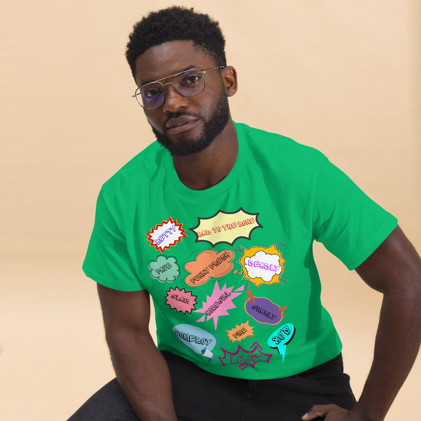 80s Comic Style Unisex T-Shirt with Retro Pop Art Graphic – Hipyfi Clothes & Design. irish-green-front-2