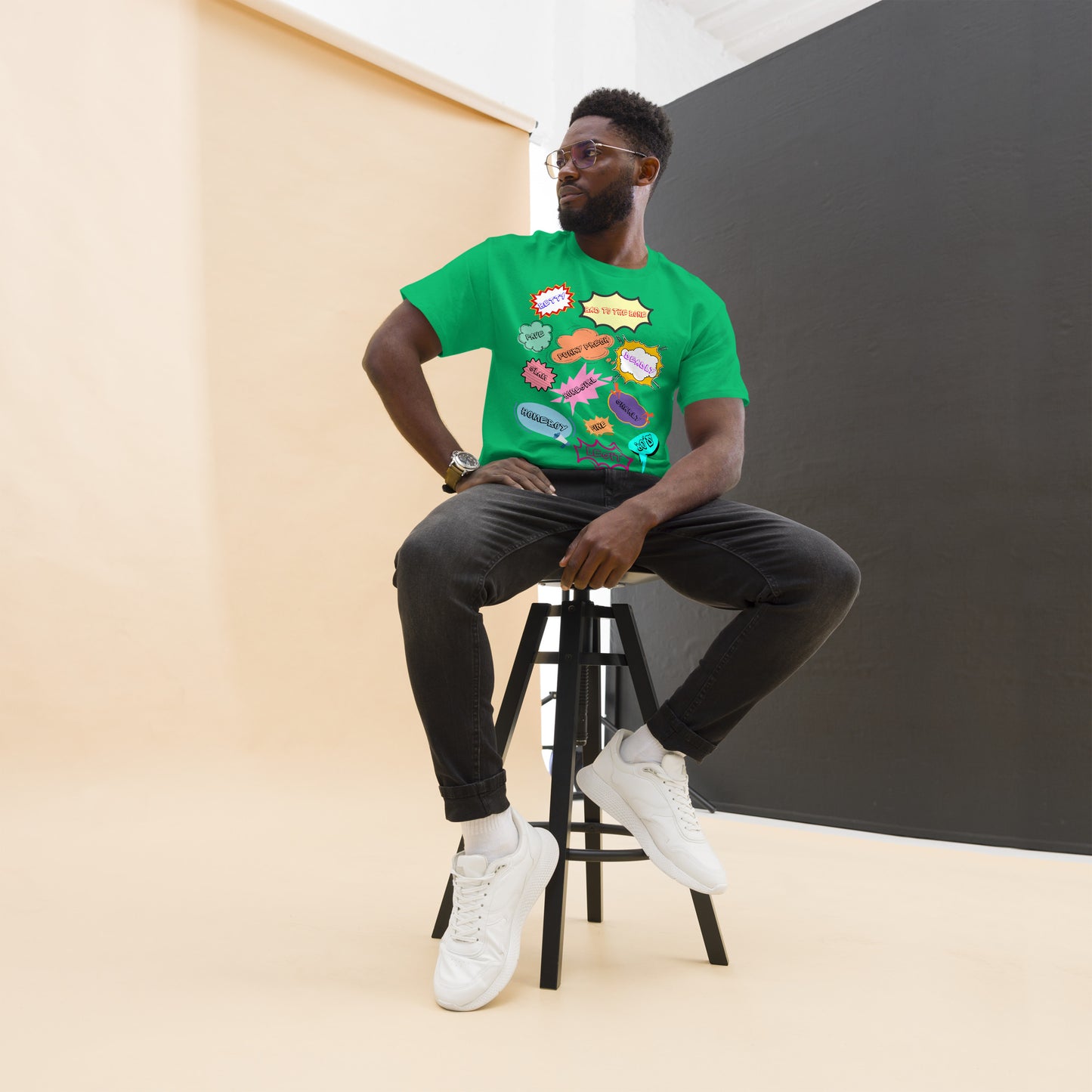 80s Comic Style Unisex T-Shirt with Retro Pop Art Graphic – Hipyfi Clothes & Design. irish-green-front