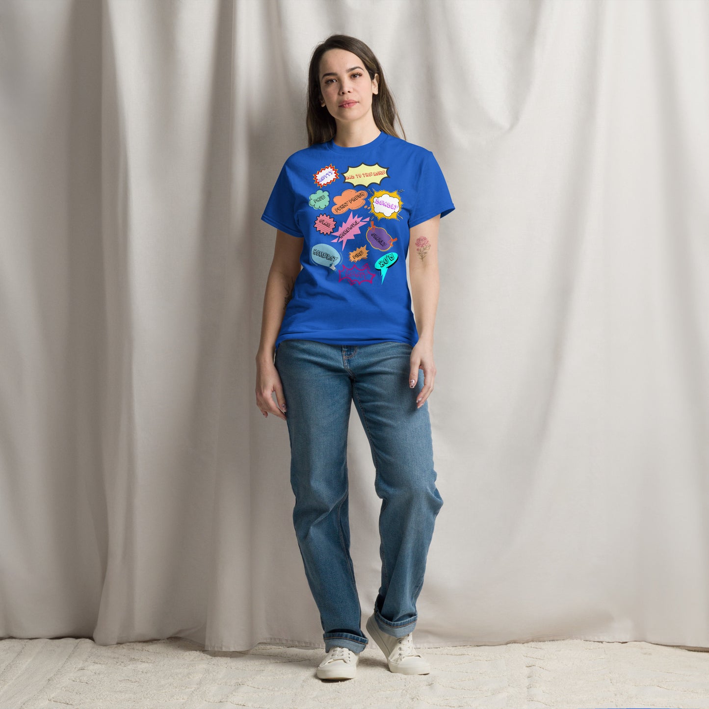 80s Comic Style Unisex T-Shirt with Retro Pop Art Graphic – Hipyfi Clothes & Design. royal-front-3