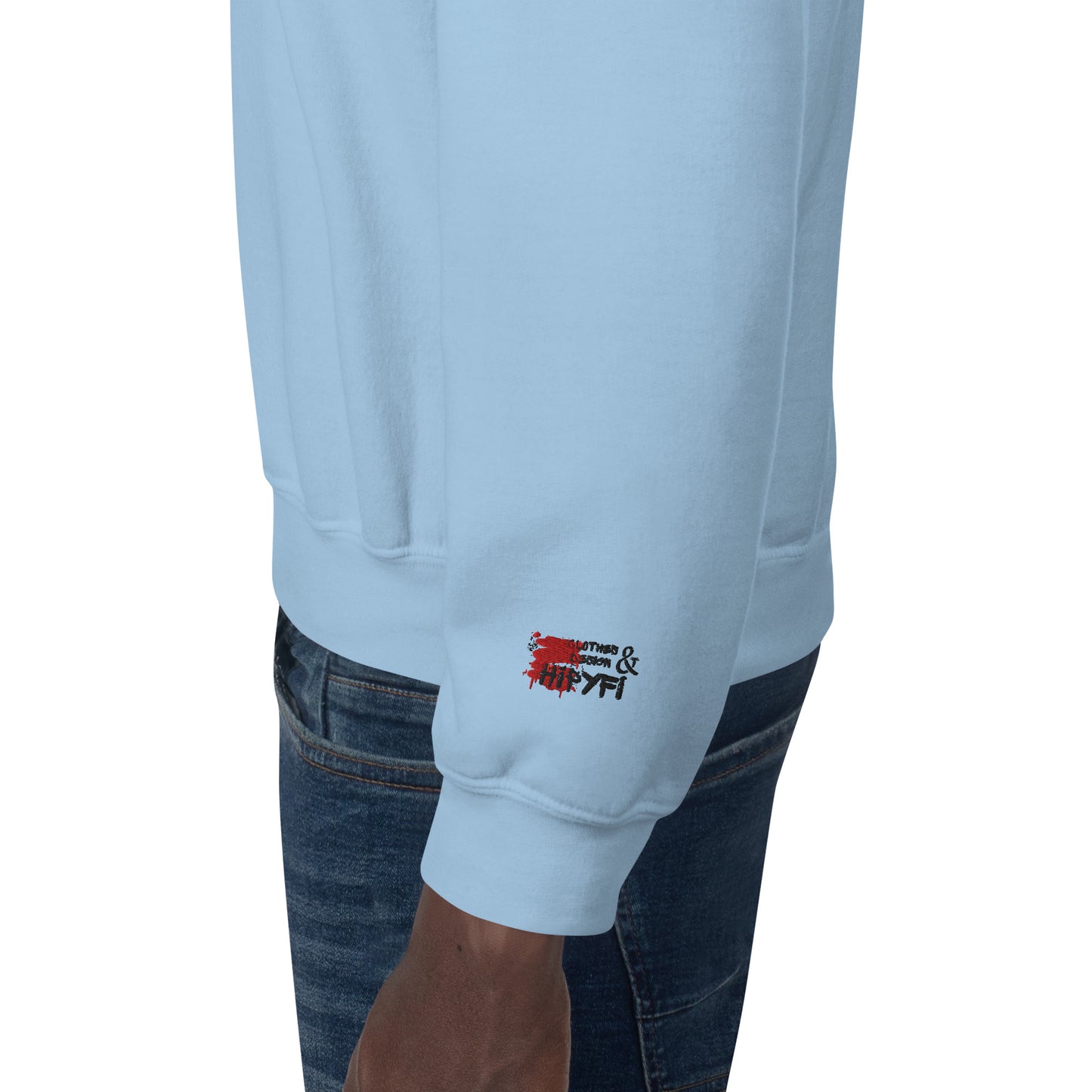 Unisex retro 80s pop culture crewneck sweatshirt with colorful graphic icons – Hipyfi Clothes & Design. light-blue-left