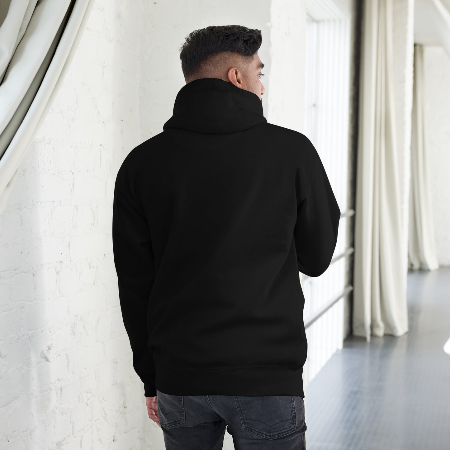 Unisex premium hoodie with Chinese dragon design – streetwear graphic by Hipyfi Clothes & Design. black-back