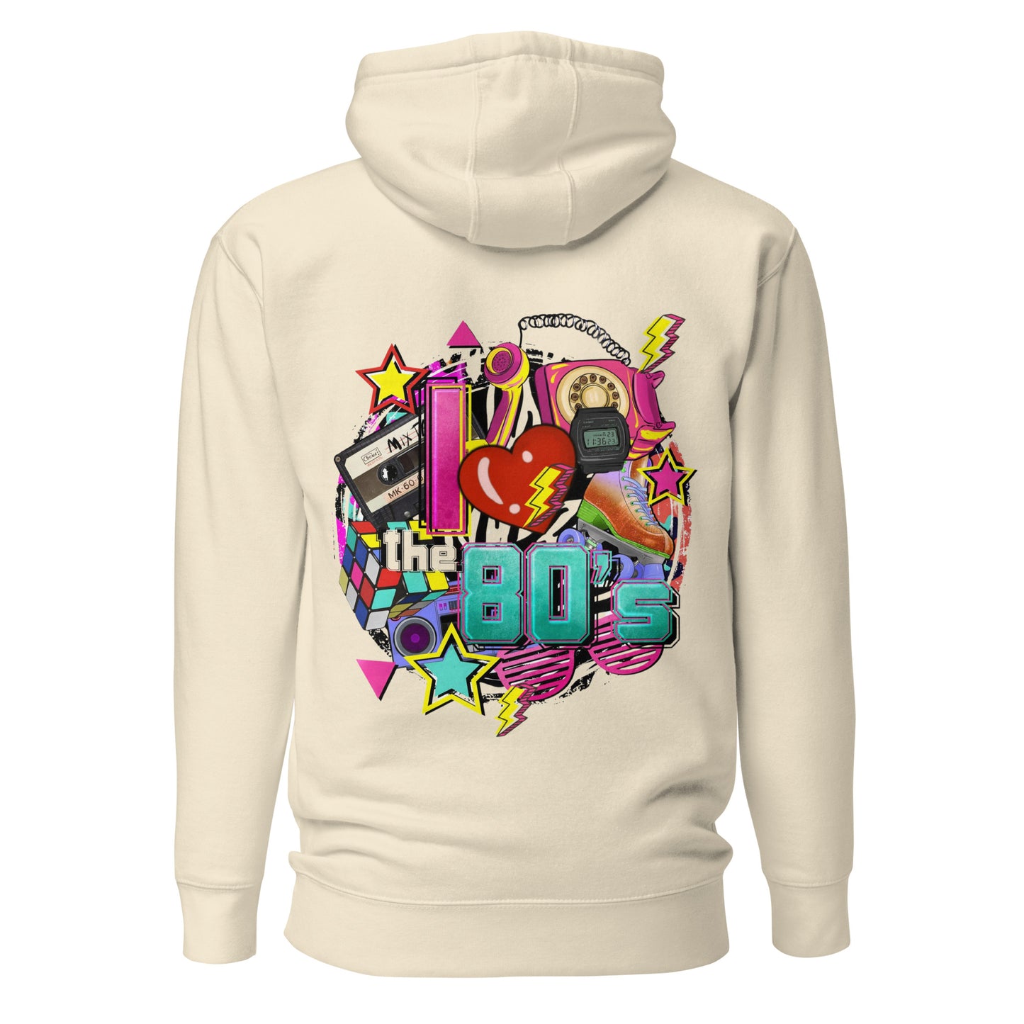 Unisex 80s Retro Hoodie with bold graphic design and 'I'm Not Weird, I'm Awesome' quote – Hipyfi Clothes & Design. bone-back-2