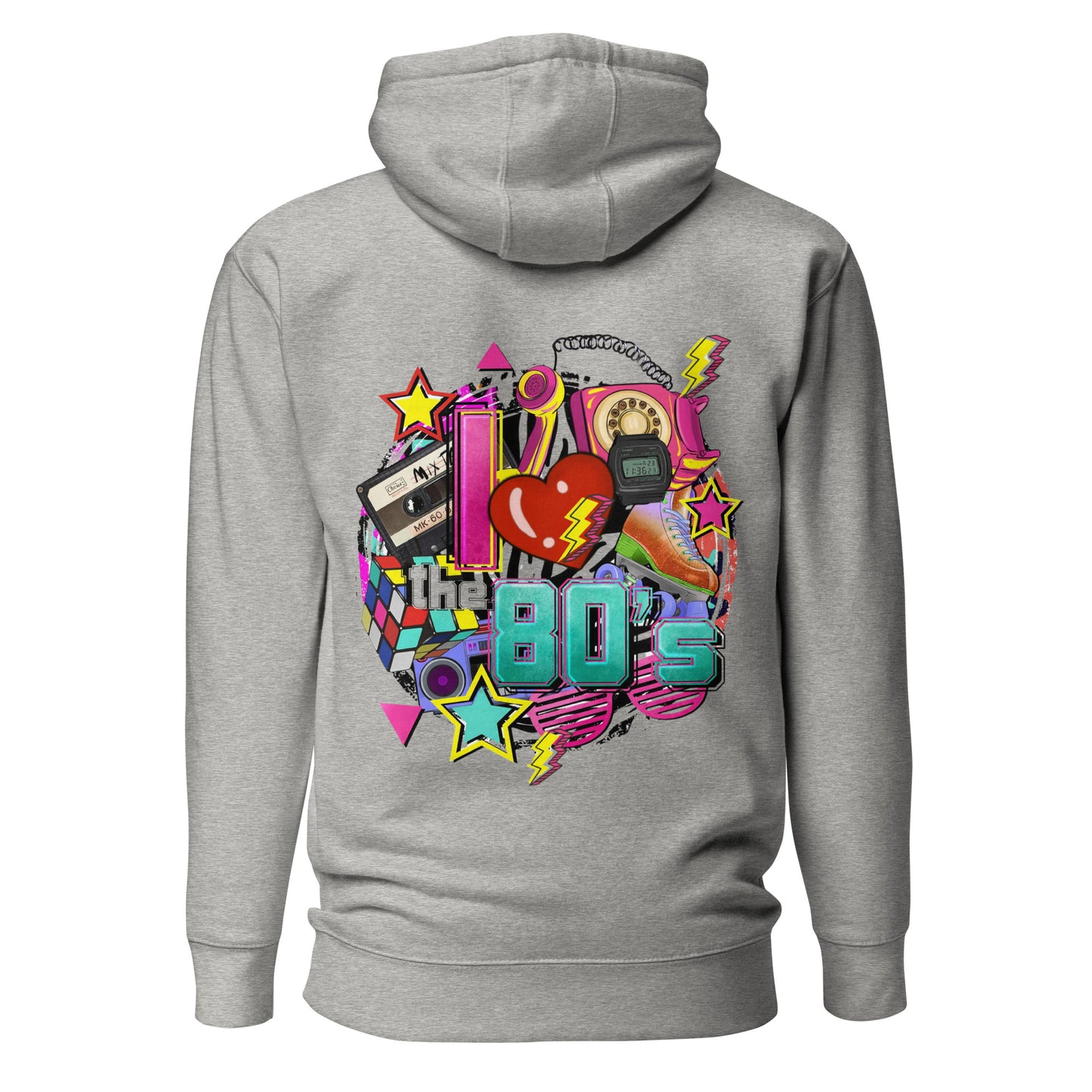 Unisex 80s Retro Hoodie with bold graphic design and 'I'm Not Weird, I'm Awesome' quote – Hipyfi Clothes & Design. carbon-grey-back-2