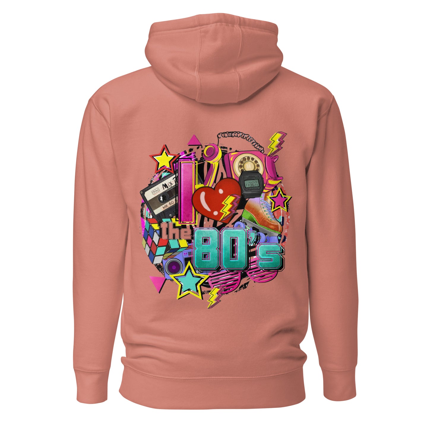 Unisex 80s Retro Hoodie with bold graphic design and 'I'm Not Weird, I'm Awesome' quote – Hipyfi Clothes & Design. dusty-rose-back-2