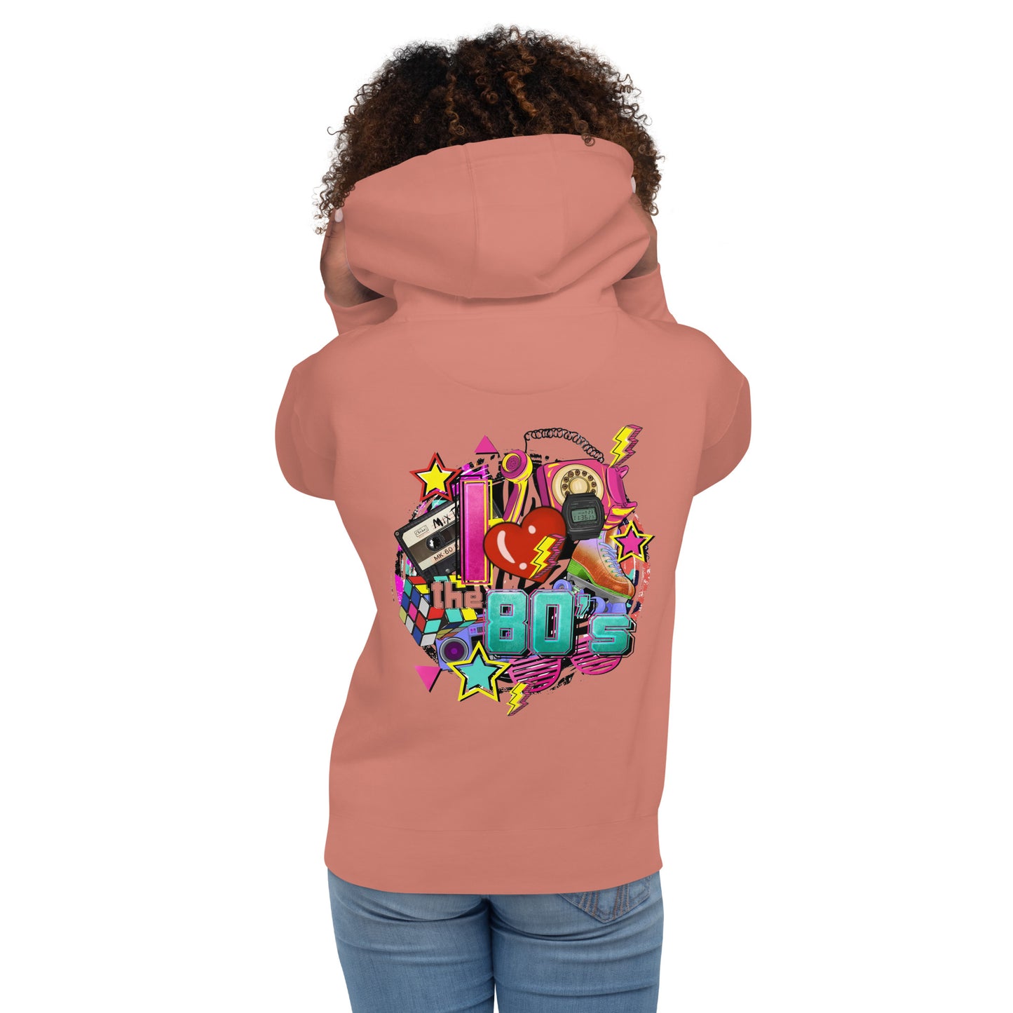 Unisex 80s Retro Hoodie with bold graphic design and 'I'm Not Weird, I'm Awesome' quote – Hipyfi Clothes & Design. dusty-rose-back