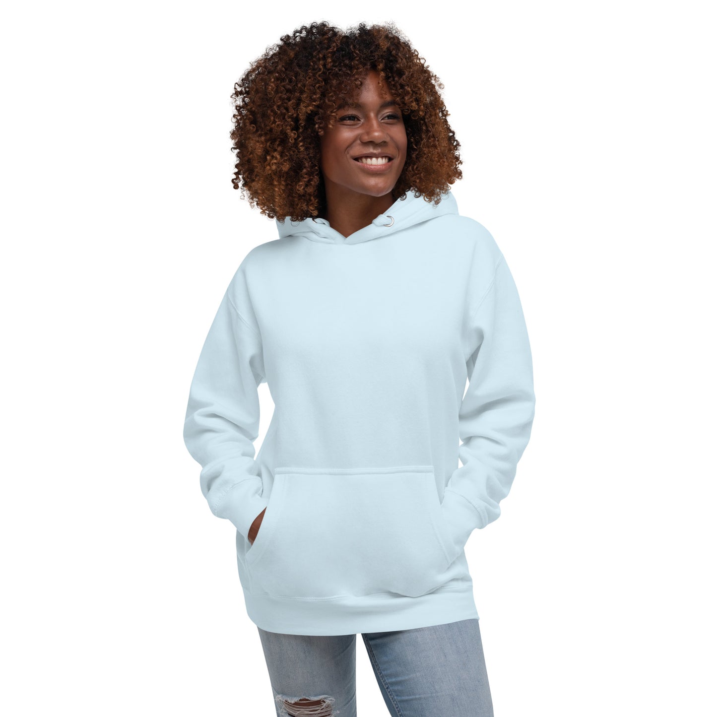 Unisex retro graphic hoodie with 80s abstract design and 'I'm not weird I'm awesome' slogan – Hipyfi Clothes & Design. sky-blue-front