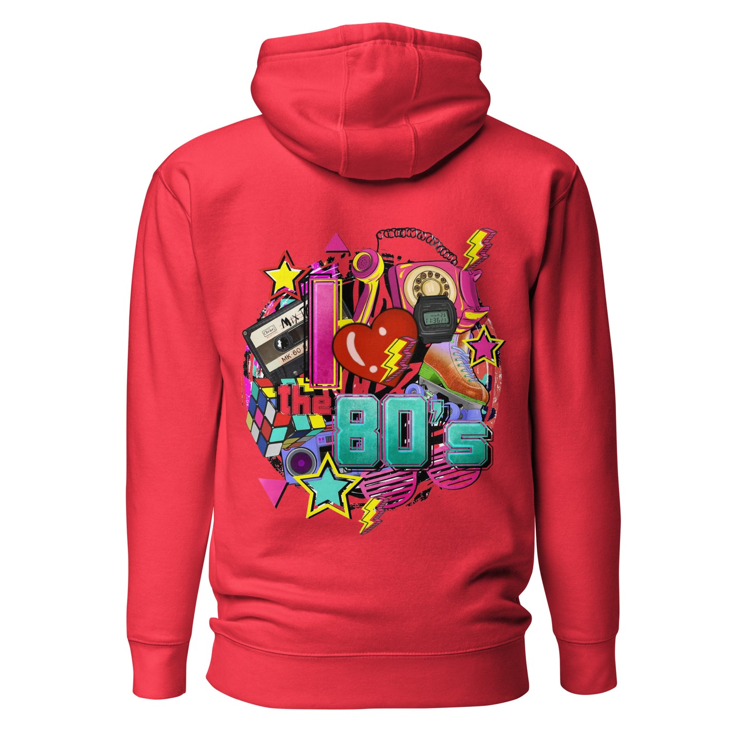 Unisex 80s Retro Hoodie with bold graphic design and 'I'm Not Weird, I'm Awesome' quote – Hipyfi Clothes & Design. team-red-back-2