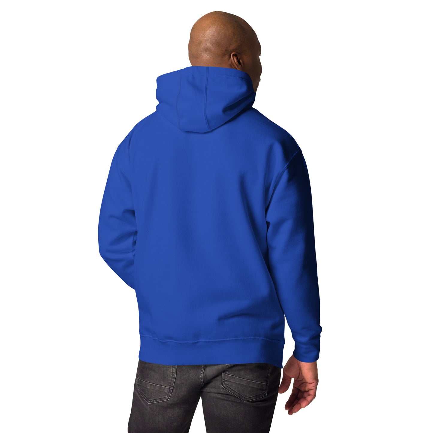 Blue Skull Splash Unisex Streetwear Hoodie by Hipyfi – Digital Art and Graffiti Style. team-royal-back