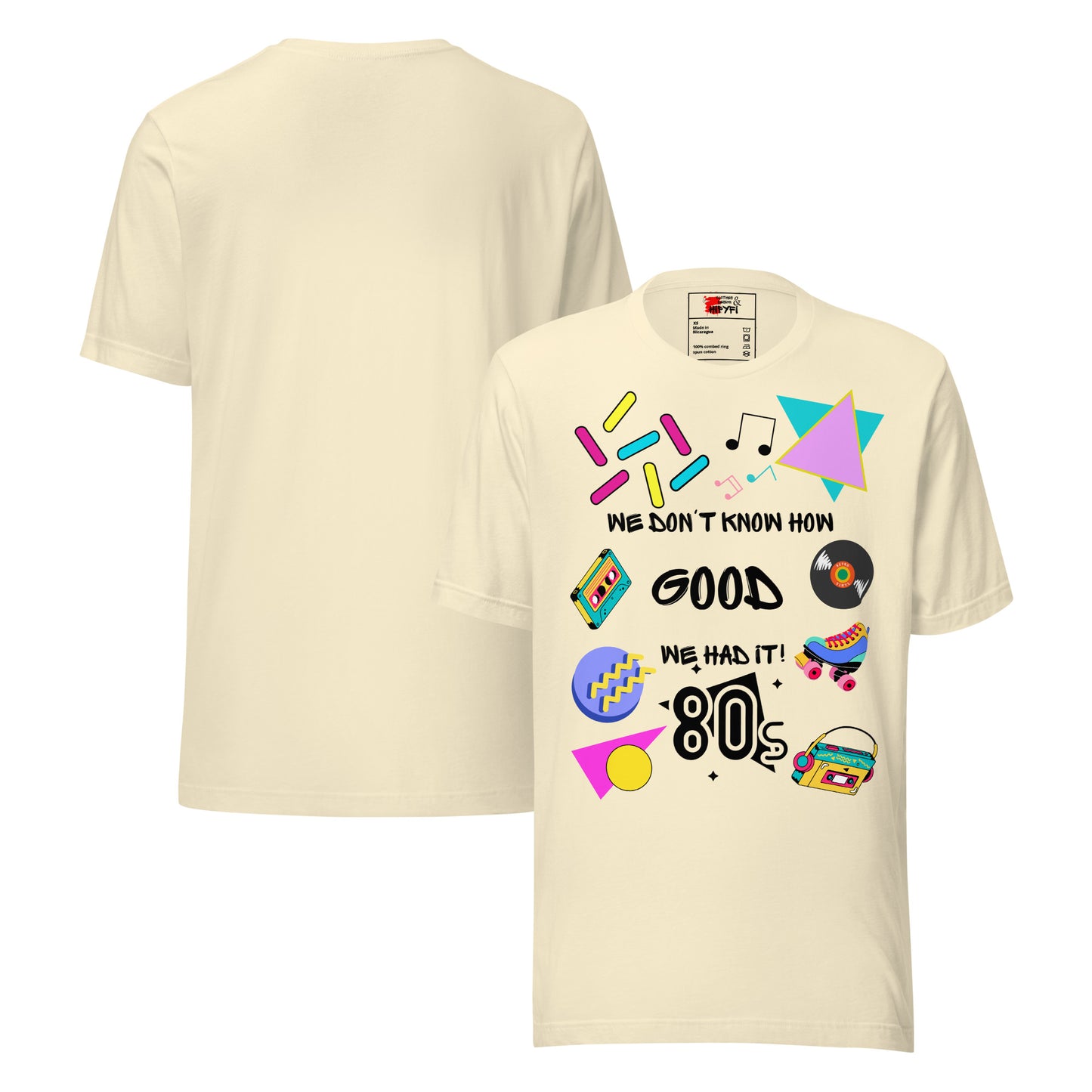 Unisex 80s retro graphic t-shirt with vintage pop culture design by Hipyfi Clothes & Design.