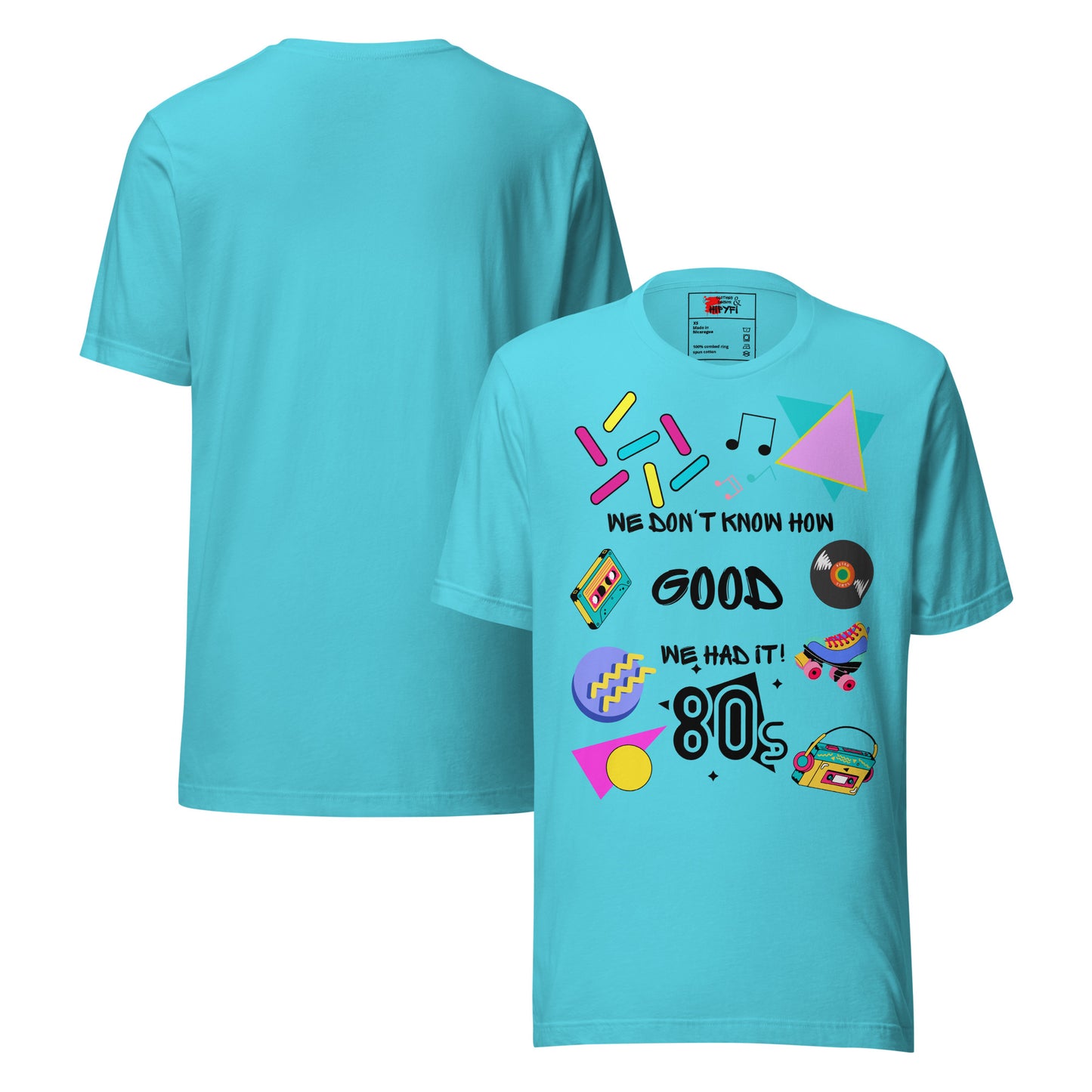 Unisex 80s retro graphic t-shirt with vintage pop culture design by Hipyfi Clothes & Design.