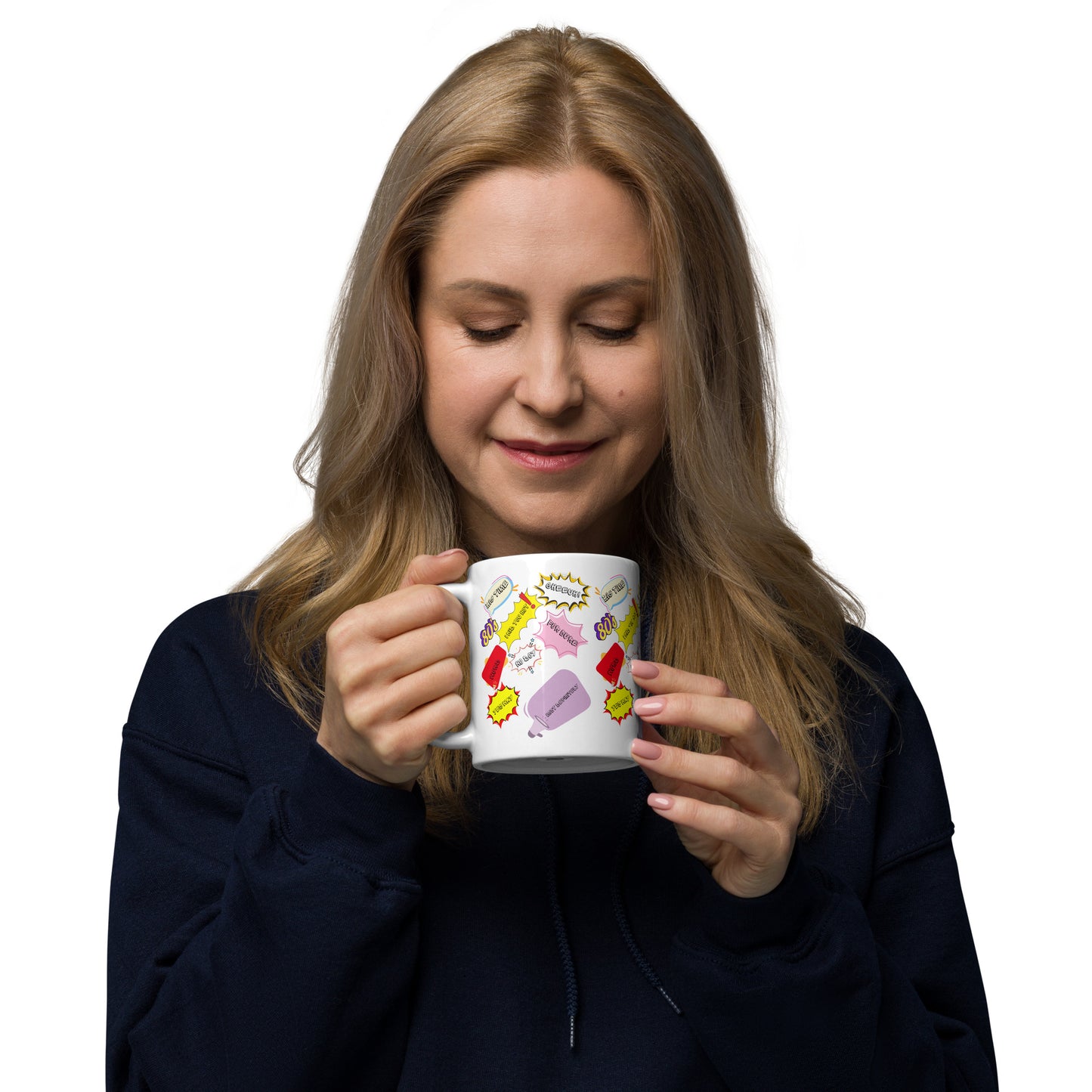 Retro 80s Slang Ceramic Mug with Bold Pop Art Comic Design – Hipyfi Clothes & Design 11 oz
