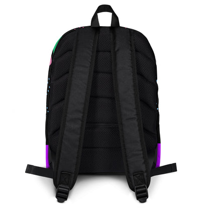 Hipyfi Retro 80s Comic Burst Backpack featuring vintage pop art design and colorful comic-style graphics Back