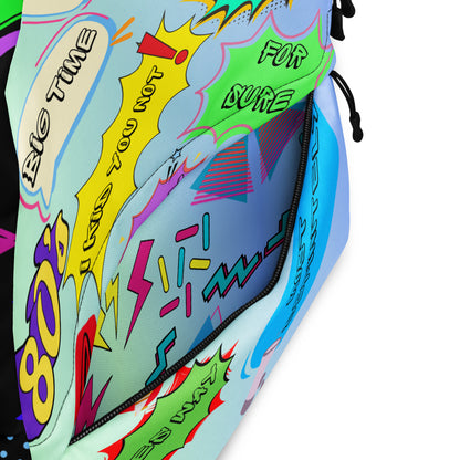 Hipyfi Retro 80s Comic Burst Backpack featuring vintage pop art design and colorful comic-style graphics product-details-2