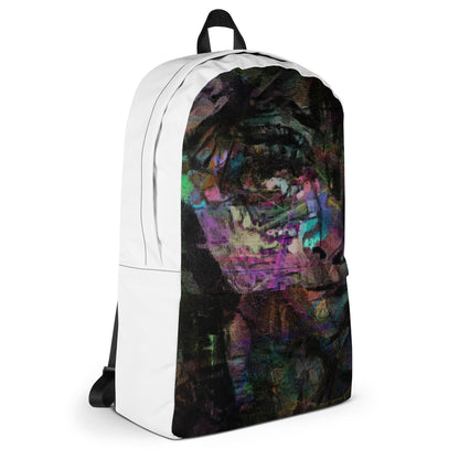 Hipyfi Chromatic Dreams Art Backpack: Vibrant abstract unisex laptop bag with water-resistant purple, blue, and orange design. bag-right