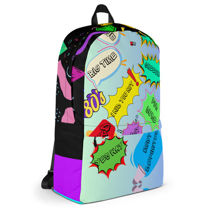 Hipyfi Retro 80s Comic Burst Backpack featuring vintage pop art design and colorful comic-style graphics Right-4