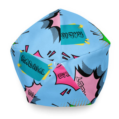 Vintage 80s pop art beanie with retro comic speech bubble design in neon colors by Hipyfi Clothes & Design Top-7