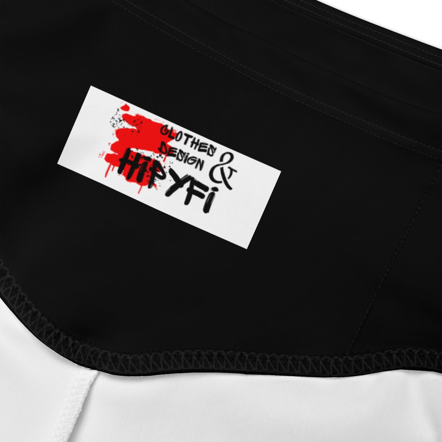 Women's Chromatic Dreams biker shorts with abstract colorful design, high-waisted butt-lifting fit, hidden pocket, made for workouts or streetwear by HipYfi. product-details-3