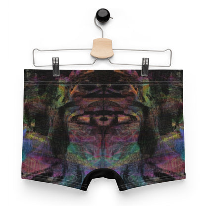 Men’s boxer briefs with vibrant abstract print in swirling brushstrokes. Soft stretch fabric, mid-rise fit – Hipyfi Clothes & Design. Back-2