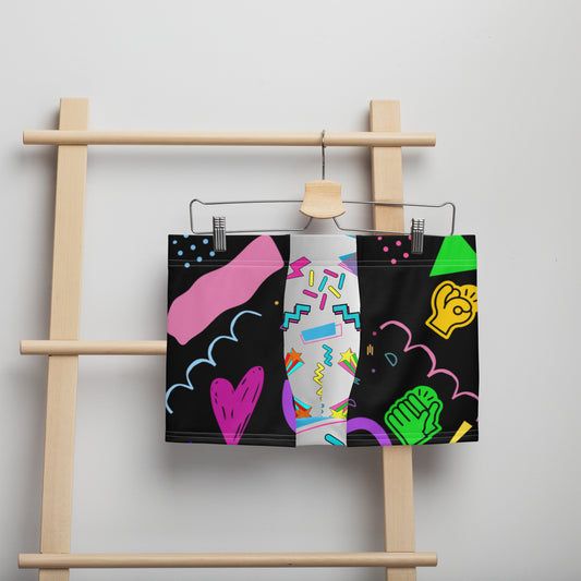 Men’s 80s style boxer briefs with colorful retro Memphis design – Hipyfi Clothes & Design. Front
