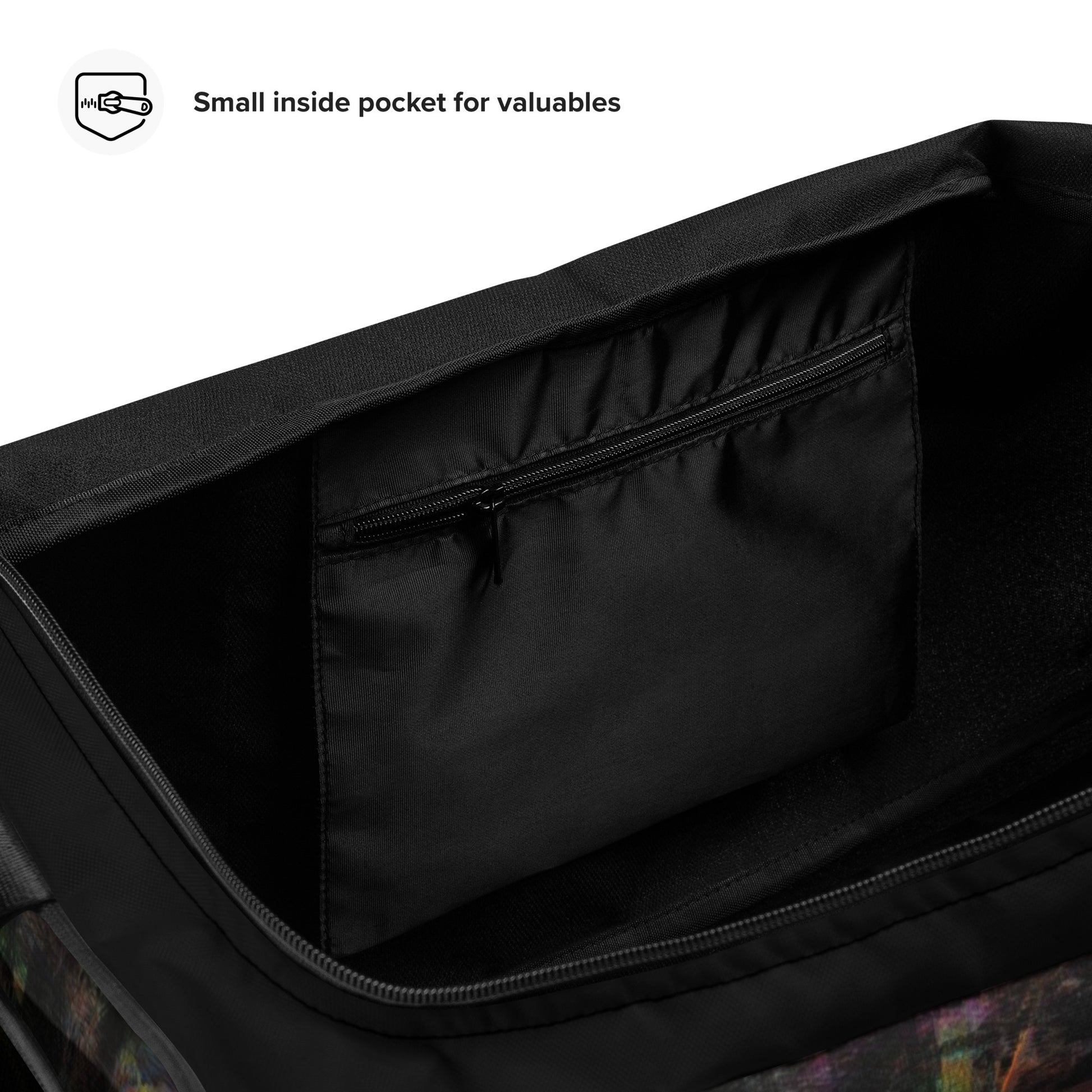 Hipyfi Chromatic Dreams Duffle Bag with bold multicolor abstract all-over print, ideal for gym and travel. product-details