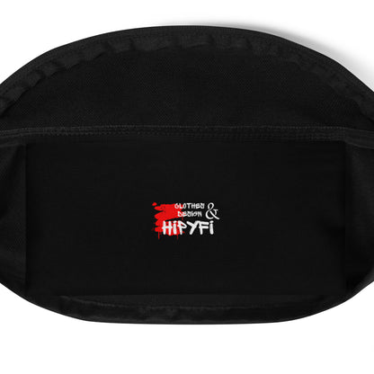 Neon Mythos unisex abstract print fanny pack by Hipyfi – colorful streetwear waist bag with bold neon art design. Pocket-6