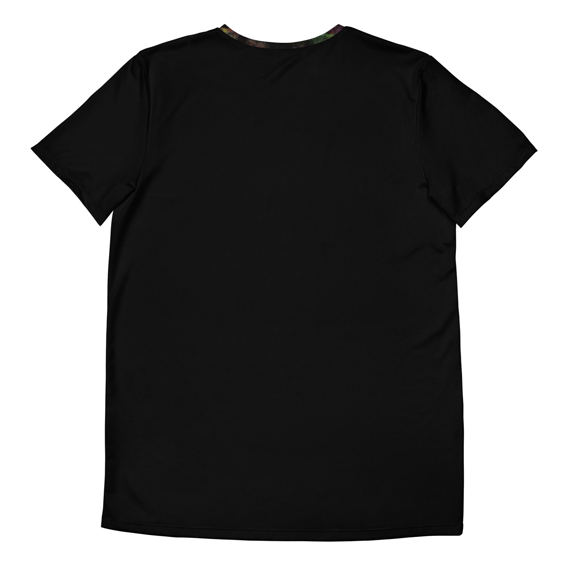 Hipyfi Men's Chromatic Dreams Athletic Tee: Bold abstract design on moisture-wicking performance fabric for gym or streetwear. Back-4