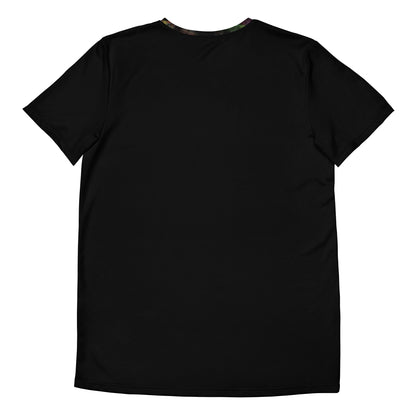 Hipyfi Men's Chromatic Dreams Athletic Tee: Bold abstract design on moisture-wicking performance fabric for gym or streetwear. Back-4