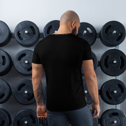 Hipyfi Men's Chromatic Dreams Athletic Tee: Bold abstract design on moisture-wicking performance fabric for gym or streetwear. Back